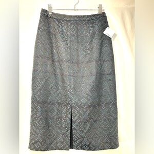 Halogen Black Patterned Midi Pencil Skirt NWT